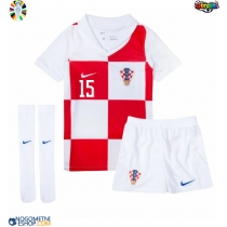 Otroški Nogometni dresi Hrvaška Mario Pasalic #15 Domači EP 2024 Kratek Rokav (+ Kratke hlače)